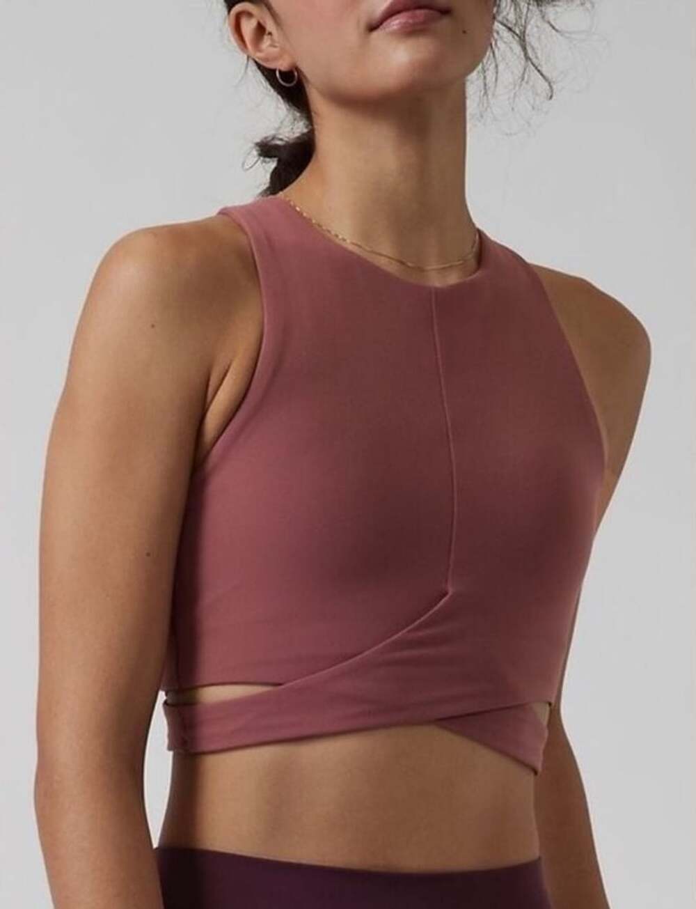 Athleta Conscious Crop Cut Out Bra Tawny Rose Size L